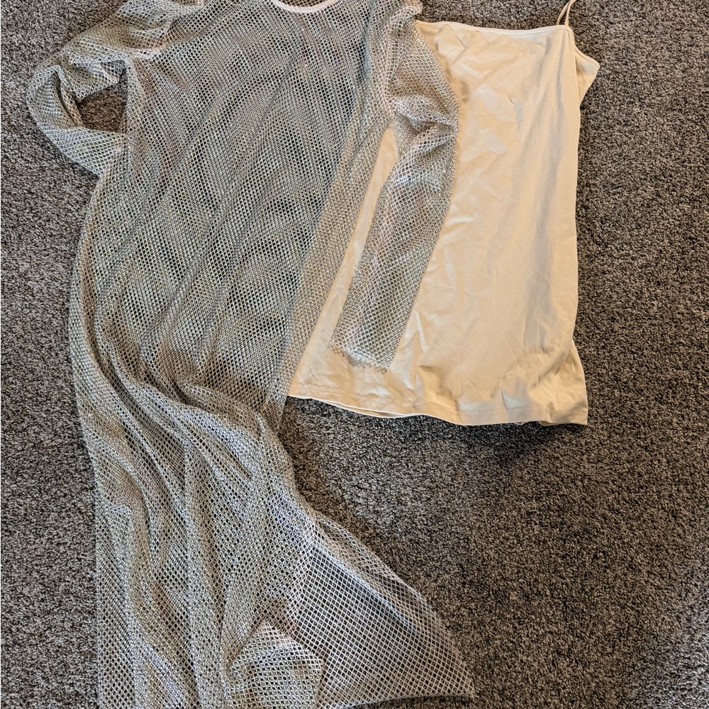 NWOT SPARKLE AMABLE Sheer Mesh Maxi Dress with Slip MEDIUM BOUTIQUE
